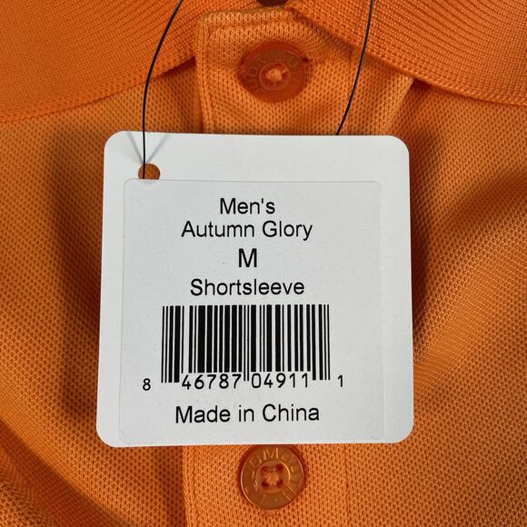 Loudmouth Golf Polo Shirt Mens Lightweight Performance Orange Size Medium NEW - Picture 9 of 12